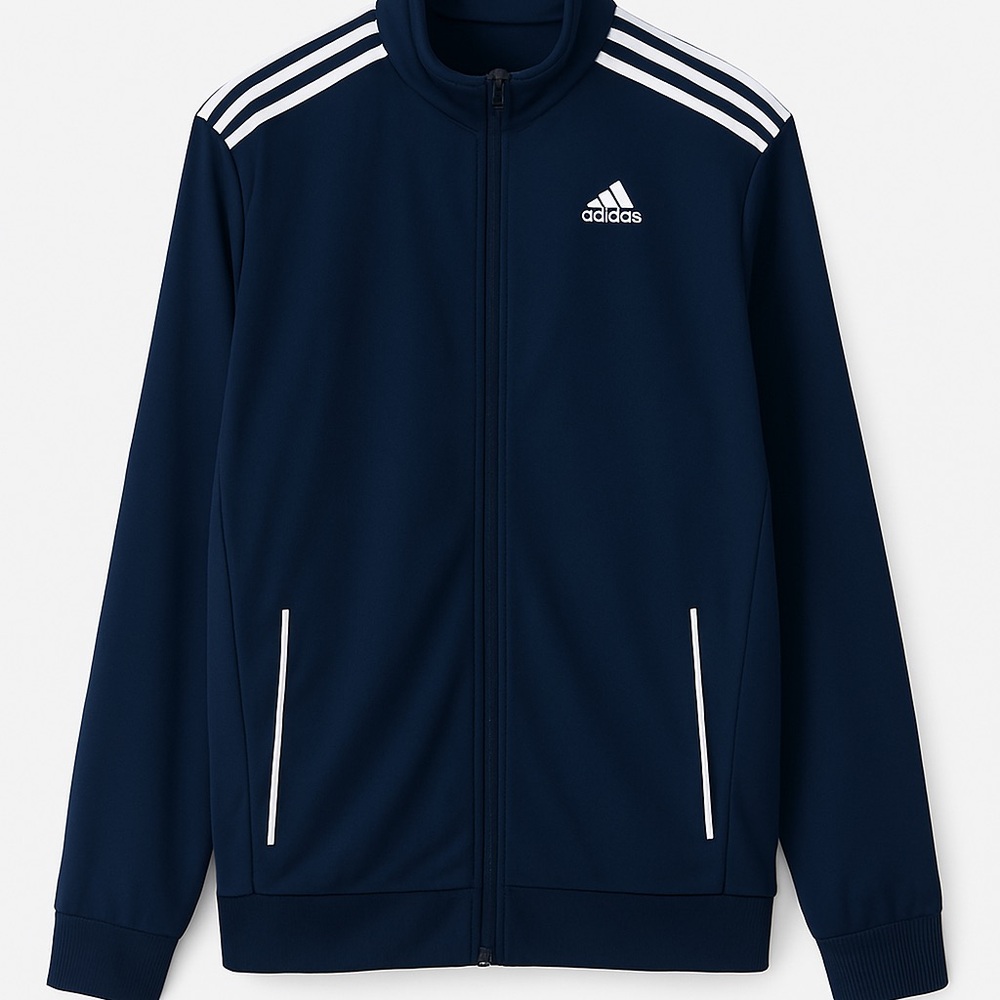 Adidas Blue Performance Jacket with Stand-Up Collar
